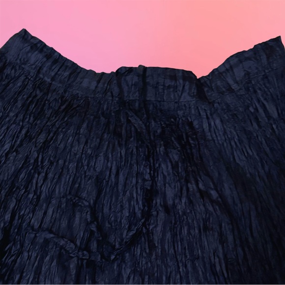 Ray London Elegant Fairy Dark Blue Navy Crinkled Maxi Skirt w/ Petal Hem - Picture 10 of 16